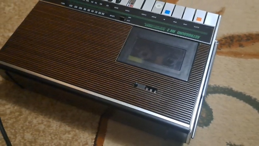 Showcasing radio with cassette player